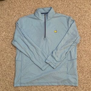 Authentic Masters 1/4 Zip. Mens Medium. Light Blue